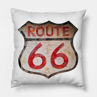 Vintage Route 66 USA America Highway Sign Pillow