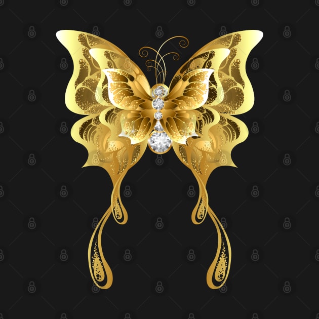 Three Gold and Diamond Butterflies by MyVictory