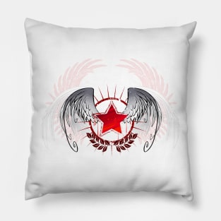 Red Star Painted with Paint Pillow