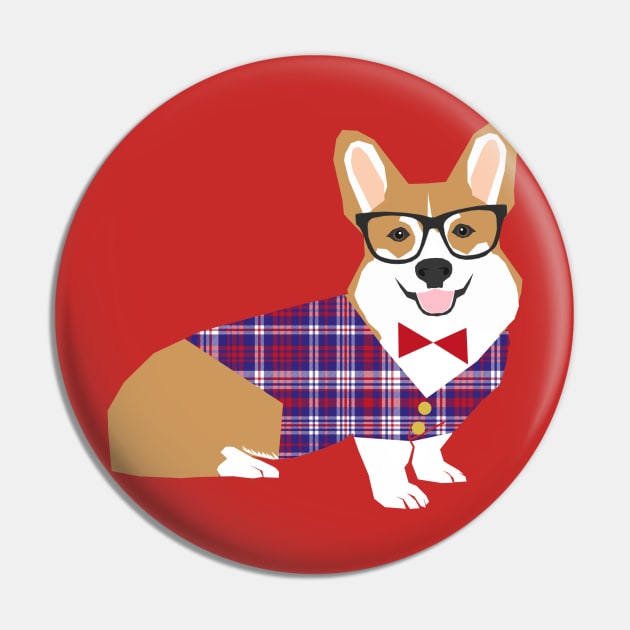 Nerd Corgi Pin by friendlypets