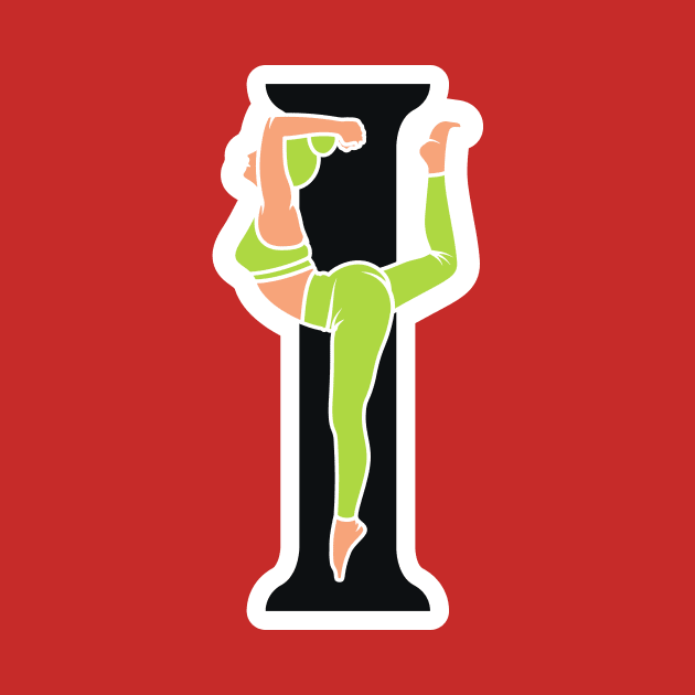 Sports yoga women in letter I Sticker design vector illustration. Alphabet letter icon concept. Sports young women doing yoga exercises with letter I sticker design logo icons. by AlviStudio