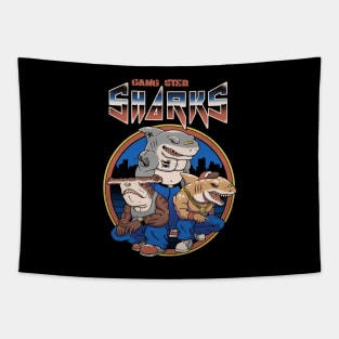 Gangster Sharks Tapestry