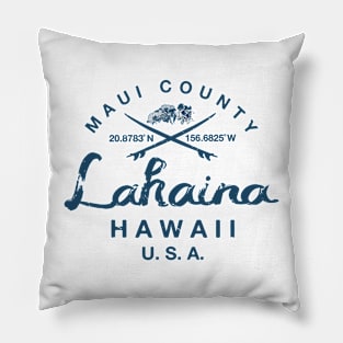 Lahaina Maui Hawaii Surfing Vintage Pillow