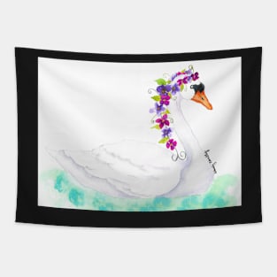 Watercolor Swan Tapestry