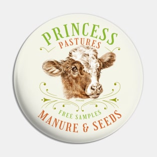 Vintage Farm Animal Cow Cute Cottagecore Aesthetic Girls Women Pin