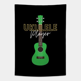 Ukulele Player Green Ukulele Tapestry