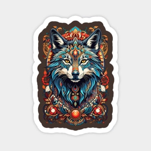 Wolf Tribal Art design Magnet