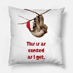 Excited Christmas Sloth Pillow