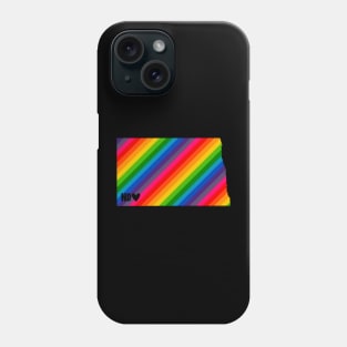 USA States: North Dakota (rainbow) Phone Case
