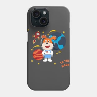 Space dog or astronaut in a space suit with cartoon style. Phone Case