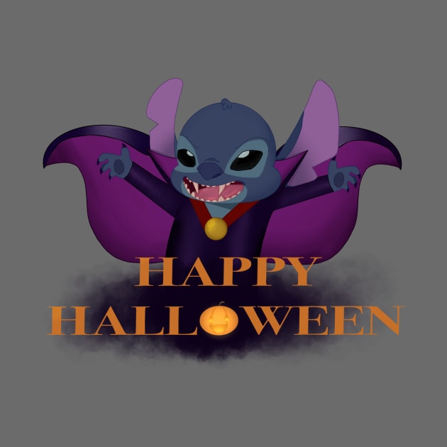 Blue Vampire Alien Happy Halloween by talkaboutthemagic