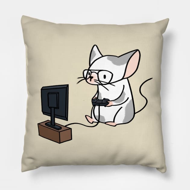Cute gaming mouse Pillow by ballooonfish