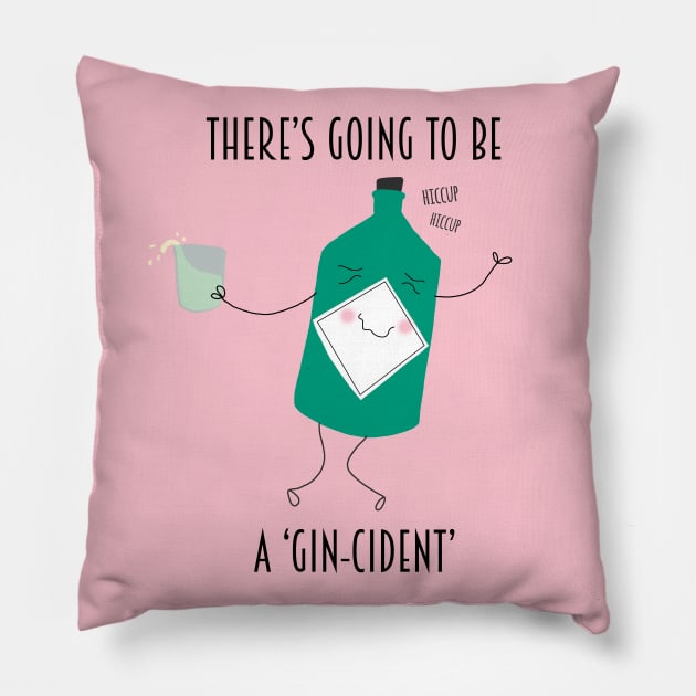 Gin-cident Pillow by coryreid_illustration