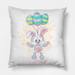 Easter bunny with balloons Pillow