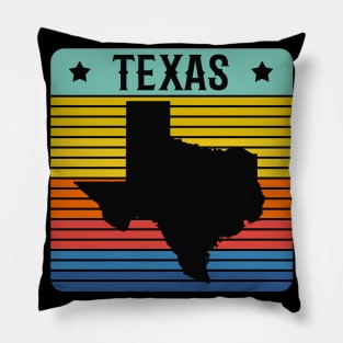 Texas Vintage Retro Style State Texan Pillow