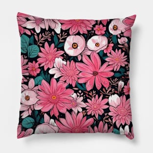 Pink flowers pattern Pillow