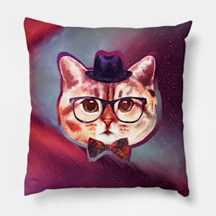 Hipster Space Cat Pillow