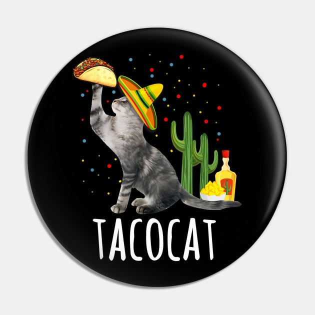 Tacocat Cinco De Mayo Taco Cat Sombrero Mexican Gift Womens Pin by cruztdk5