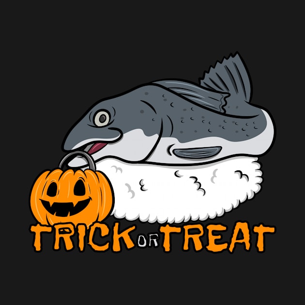 Funny Salmon Sushi Trick or Treat Halloween by blacklines