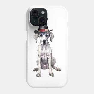 Watercolor Great Dane Dog in Magic Hat Phone Case