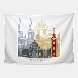 Zagreb skyline poster Tapestry