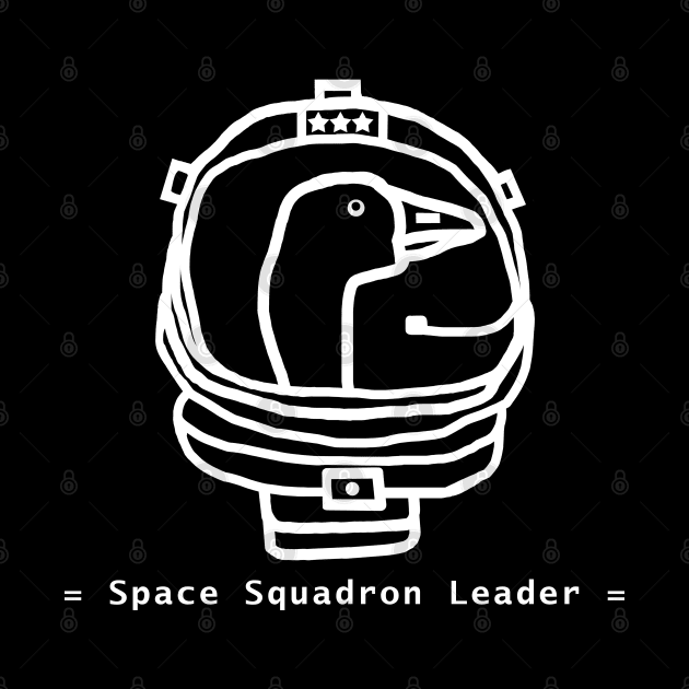 Minimal White Line Space Squadron Leader Goose Portrait by ellenhenryart