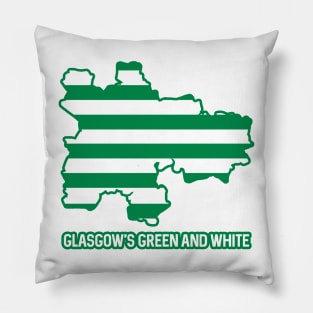 GLASGOW CITY CELTIC FOOTBALL CLUB WHITE AND GREEN MAP Pillow