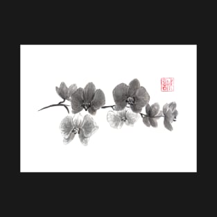 Curious orchid sumi-e painting T-Shirt