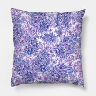 Violet watercolor lilac flowers Pillow