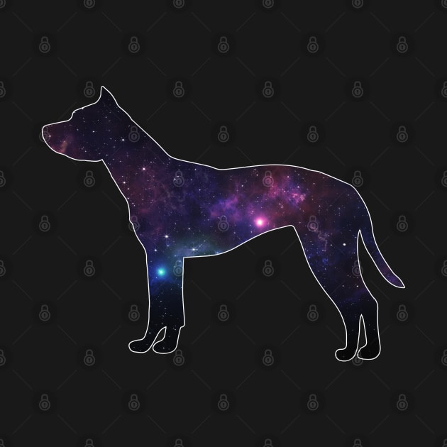 Galaxy American Pit Bull Terrier Silhouette by doglovershirts