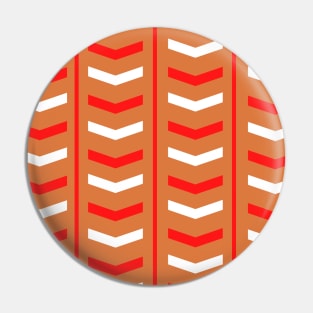 Retro 1960s Style Sixties Vintage Chevron Pattern Design Orange Pin