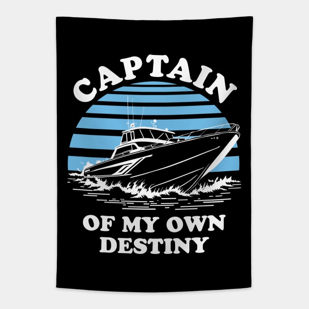 Captain Of My Own Destiny - Sea Captain Quote Tapestry by TMBTM