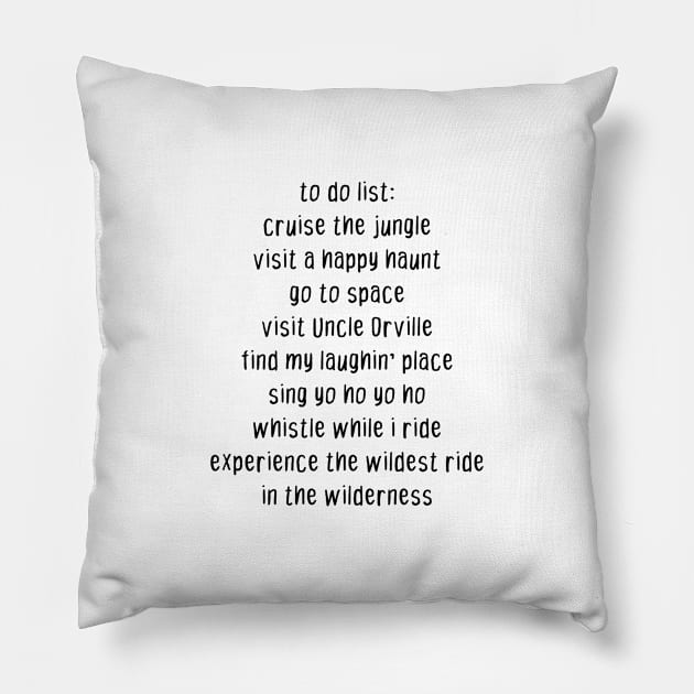 To Do List - Happiest Place on Earth Pillow by FandomTrading