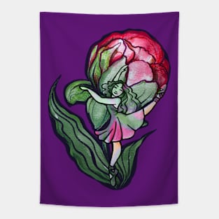 Vibrant Peony Dancer Tapestry