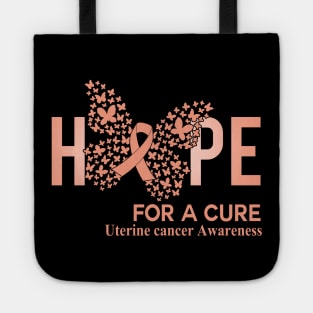 Hope For A Cure Butterfly Gift Uterine cancer 2 Tote