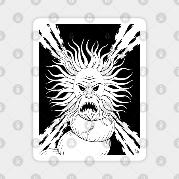 Tentacled Monstrosity Weird Horror Art Magnet by AzureLionProductions