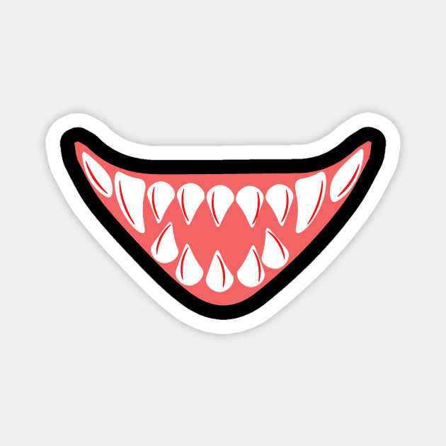 Evil Mouth Teeth Halloween Magnet by shirtontour