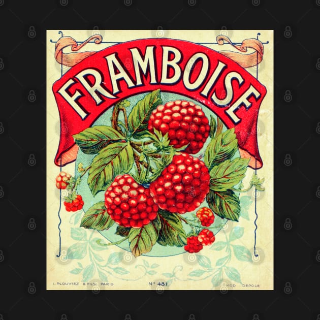 Retro poster - pub - vintage - Raspberry - Fruit - by Labonneepoque