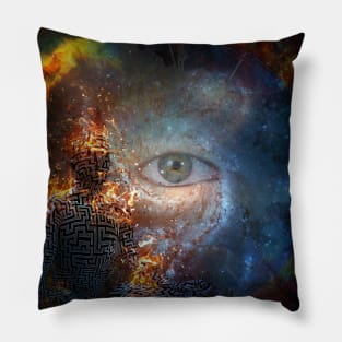 Man in lotus pose Pillow