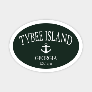 Tybee Island Georgia Sea Islands Anchor Dark Green Magnet