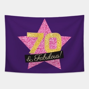 70th Birthday Gifts Women Fabulous - Pink Gold Tapestry