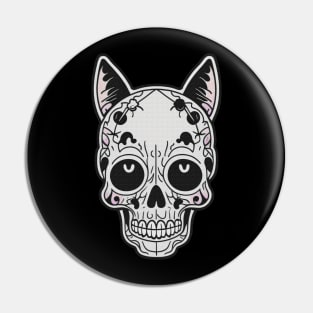 Skull Cat Mask Texture Design Pin