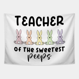 Retro Teacher of the Sweetest Peeps, Easter Day Shirt, Gift for Her Tapestry