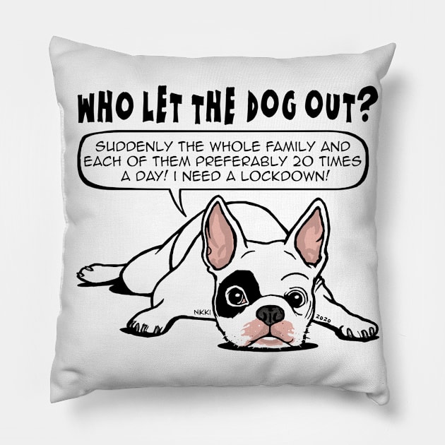 French bulldog Pillow by Nikki Genee Art