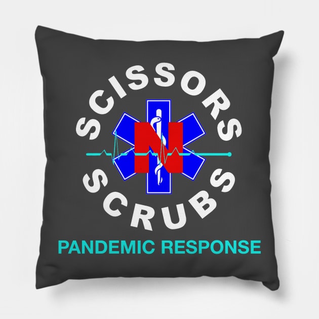 Scissors N Scrubs Pandemic Response Pillow by MikeDenison