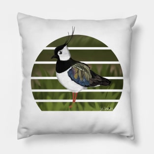 jz.birds Northern Lapwing Bird Animal Design Illustration Pillow