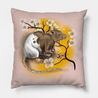 Chinese Zodiac Animal Year of the Rat Pillow