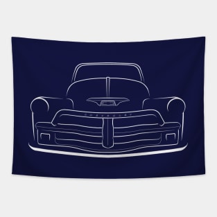 1954 Chevy 3100 Pickup Truck - front stencil, white Tapestry