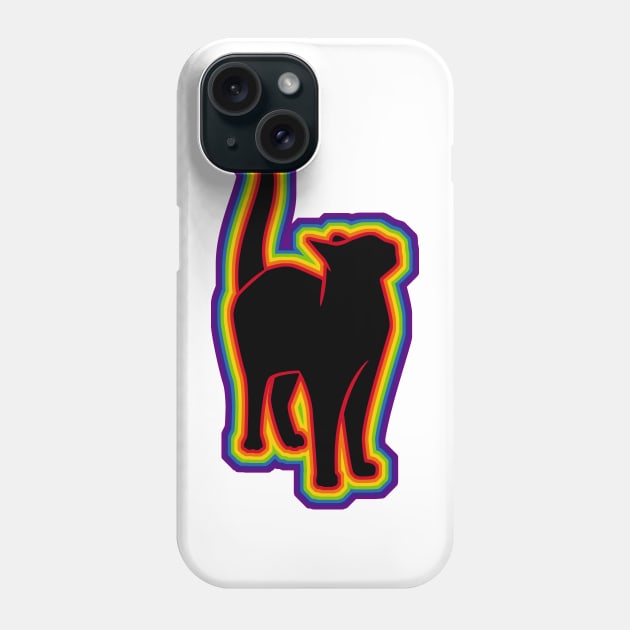 LGBTQ+ rainbow CAT silhouette Phone Case by Arteria6e9Vena