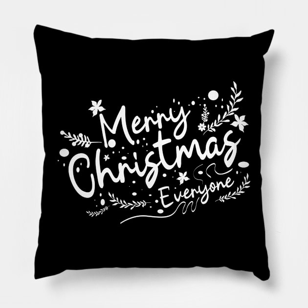 Merry christmas caligraphy Pillow by Aloenalone